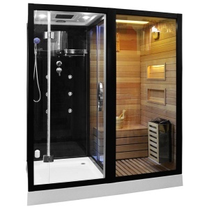 Cabina multifunctionala cu sauna uscata, sauna cu aburi si cabina de dus, montaj dreapta 180 × 110 × 223 cm - Img 2