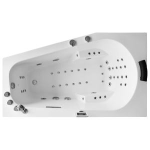 Cada cu hidromasaj asimetrica MUE-007A stanga – 170 x 100 x 70 cm, 49 duze, incalzitor si Bluetooth - Img 2