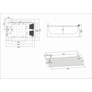 Cada cu hidromasaj dubla cu incalzitor Fenix 606BH montaj stanga, 180 x 120 cm, alb lucios - Img 17