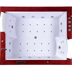 Cada cu hidromasaj pentru doua persoane Diablo 666 cu masca si finisaj stejar 180 x 150 cm - Img 4
