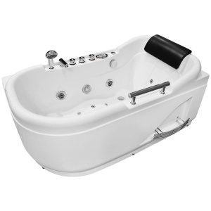 Cada de baie asimetrica cu hidromasaj MO-1683 Turbo Right SPA, 140 x 87 x 67 cm, varianta dreapta, alb