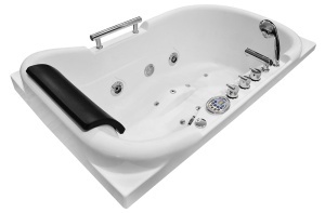 Cada de baie asimetrica cu hidromasaj MO-1683 Turbo Right SPA, 140 x 87 x 67 cm, varianta dreapta, alb - Img 6