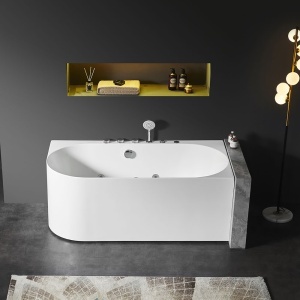 Cada de baie asimetrica cu hidromasaj si cromoterapie MO-18043R montaj dreapta– 150 x 75 x 59 cm, Alb - Img 12