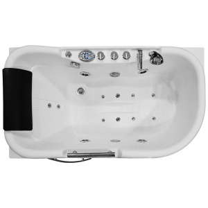 Cada de baie asimetrica cu hidromasaj Stanga MO-1683 – 140 x 87 x 67 cm, stanga, alb - Img 2