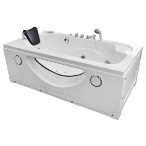 Cada de baie cu hidromasaj MO-1633 Turbo Spa – 168 x 86 x 60 cm, geam frontal si incalzitor, alb
