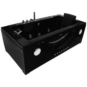 Cada de baie cu hidromasaj si cromoterapie MO-1007B Turbo+ Spa, 180 x 91 cm, negru