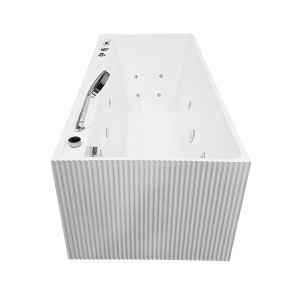 Cada de baie cu hidromasaj si design canelat MO-18008AL-170, 170 x 75 x 59 cm, cascada si Bluetooth - Img 5