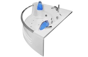 Cada de baie de colt cu hidromasaj si aeromasaj MO-0053N – 141 x 141 x 61 cm, 2 persoane, Bluetooth si cromoterapie - Img 5