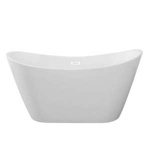Cada De Baie De Sine Statatoare 160x75x73cm, Design Elegant , Culoare Alb - Img 1