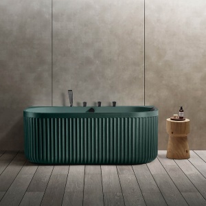 Cada de baie freestanding cu baterie integrata MUE-A005-2MG Verde Malachit – 170 x 80 cm, finisaj mat texturat - Img 3