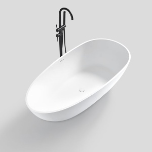Cada de baie freestanding cu forma ovala alba Exclusive 159 x 85 x 54 cm - Img 3