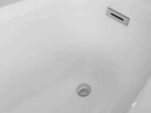 Cada de baie freestanding lipita de perete asimetrica montaj stanga MO-006DL, 170 x 80 cm, alb lucios - Img 6