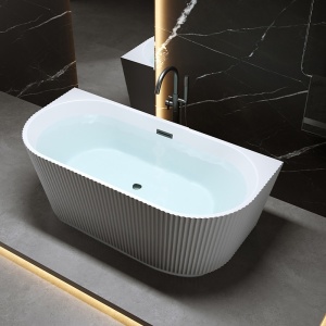 Cada de baie freestanding, montaj la perete Carlo2 170 x 75 cm, ventil si preaplin negru mat - Img 11