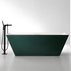 Cada de baie freestanding MUE-D001MW verde malachit si alb mat – 170 x 75 x 60 cm - Img 2