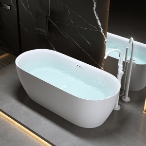 Cada de baie freestanding ovala Cesana 518A alb mat – 150 x 75 cm - Img 5