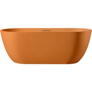Cada de baie freestanding ovala MUE-D002O portocaliu mat cu textura de piatra – 170 x 75 cm