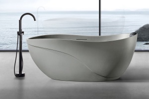 Cada de baie freestanding ovala MUE-D007G gri mat 170 x 80 cm - Img 2
