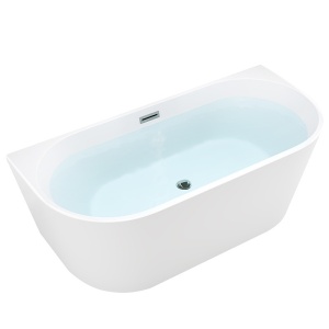 Cada de baie montaj universal, Lena2 527C2 - 160 x 80, cm alb lucios cu ventil cromat