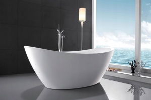 Cada de baie REA FERRANO 160, free-standing, design modern, Alba - Img 6