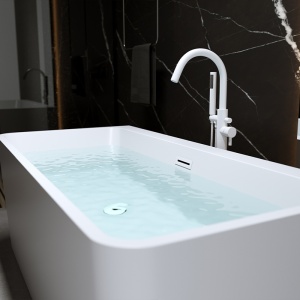 Cada de baie SOFIA 515D, Dimensiune 170x75cm, Culoare Alb, Deversor Alb Mat - Img 4