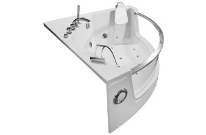 Cada de baie SPA cu hidromasaj de colt MO-0053W, 141 x 141 x 61 cm, front de sticla, radio, bluetooth si incalzitor - Img 7