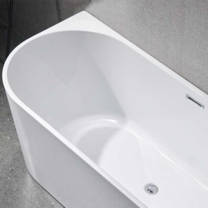 Cada de perete suport Lena527B, Culoare Alb 150x75cm, Deversor Crom - Img 8