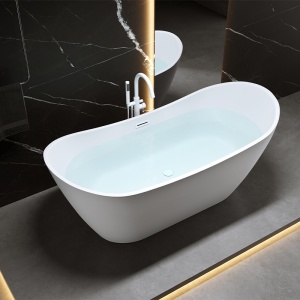 Cada freestanding ovala Rica 513A - 150 x 75 cm alb mat - Img 2