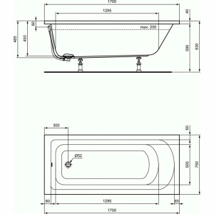 Cada rectangulara Ideal Standard Hotline 170x75 cm - Img 2