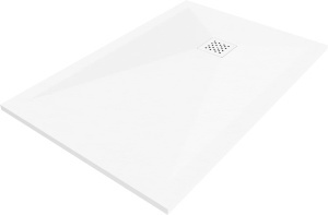 Cadita de dus alba din compozit Pro Stone, dreptunghiulară, 140 x 100 cm, mascare alba
