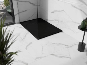 Cadita de dus din compozit dreptunghiulară 120 x 100 cm, Stone neagra - Img 5