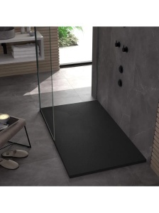 Cadita de dus dreptunghiulara imitatie piatra Magnum Black 100 x 80 cm neagra