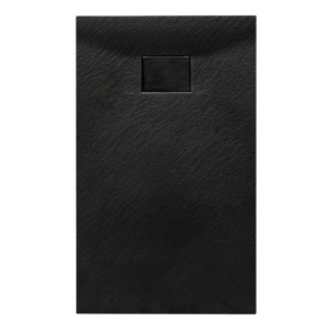 Cadita de dus dreptunghiulara slim finisaj piatra JUKO 100x80 cm neagra