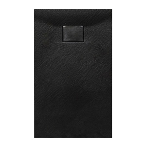 Cadita de dus dreptunghiulara slim imitatie piatra Juko 100 x 70 cm neagra - Img 13