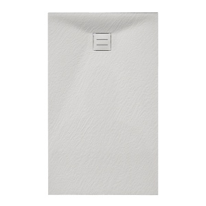 Cadita de dus dreptunghiulara slim model piatra RIKO – 140 × 90 cm alba