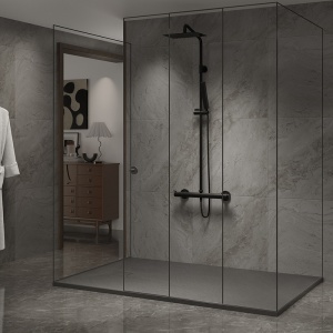 Cadita de dus dreptunghiulara slim RIKO 100 x 80 cm gri - Img 2