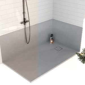 Cadita de dus dreptunghiulara slim RIKO 90x80 cm gri - Img 9