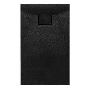Cadita de dus JUKO Slim Dreptunghiulara, 90x80cm, Structura de piatra, Culoare Negru - Img 1