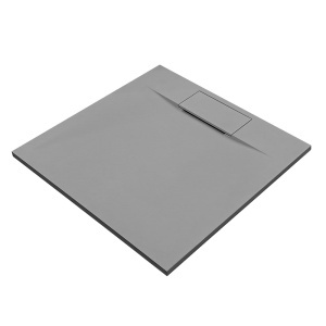 Cadita de dus patrata Pro SMC gri 80 x 80 x 2.6 cm