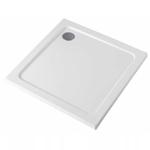 Cadita de dus patrata slim finisaj lucios ST02B 90 x 90 cm alba - Img 3