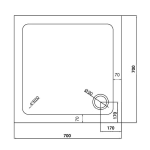 Cadita de dus patrata slim ST02C 70×70 cm alba - Img 6