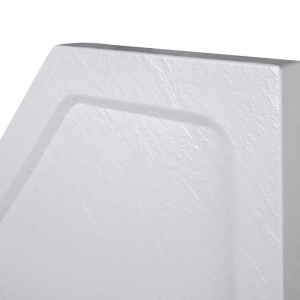 Cadita de dus pentagonala slim finisaj mat RAVE 80x80 cm alba - Img 5