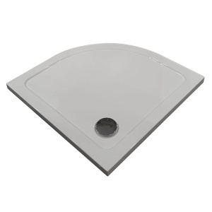 Cadita de dus semirotunda Pro ST01B alb 90 x 90 x 4 cm cu sifon inclus - Img 2