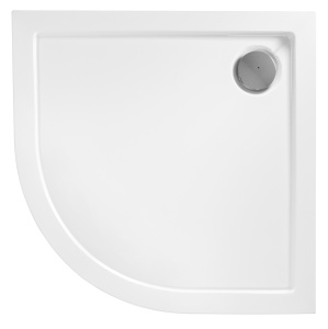 Cadita de dus semirotunda Rea Look White 80 x 80 cm acril alb