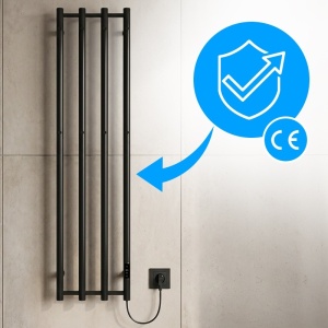 Calorifer electric portprosop Kasjan 140.5 x 34.6 cm, 250W, negru mat - Img 2