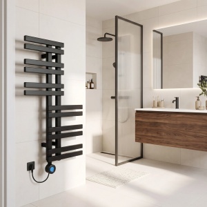 Calorifer electric, portprosop, REA RIDO 90X50 cm, Negru Mat - Img 7
