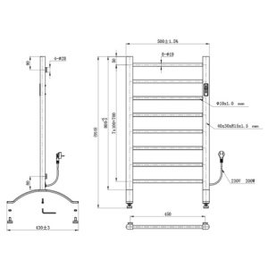 Calorifer electric TAAL-BL 200W pentru baie 91x50, negru - Img 21