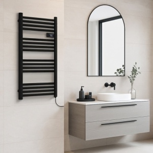 Calorifer electric vertical LOA-BL ECO 500W pentru baie 96x54, negru - Img 14