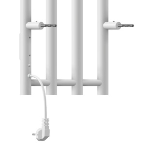Calorifer electric vertical pentru baie Kasjan Alb – 140.5 x 34.6 cm, 250W cu panou LED si suport prosoape - Img 19