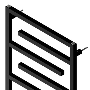 Calorifer portprosop pentru baie Anika 80 x 60 cm, negru mat - Img 7