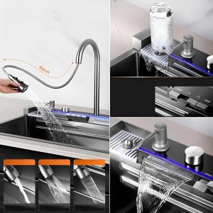 Chiuveta bucatarie, multifunctionala cu o singura cuva Taurus grafit 75 x 46 cm - Img 16